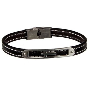 Bracelet en simili cuir avec acier inoxydable 4 2