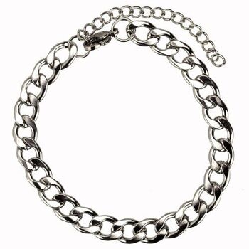 Bracelet chaîne gourmette en acier inoxydable, 8,0mm, 20+5cm 2