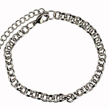 Bracelet chaîne Rolo en acier inoxydable, 6,0mm, 20+5cm 1