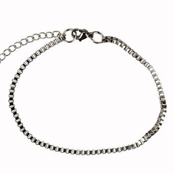 Bracelet chaîne vénitienne acier inoxydable, 2,5mm, 20+5cm 1
