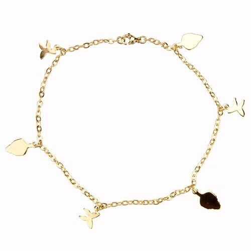 Pulsera de acero inoxidable, 28 cm, dorado 4