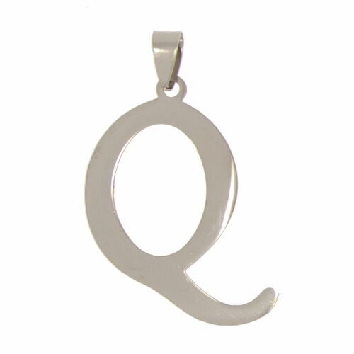 Pendentif en acier inoxydable lettre Q
