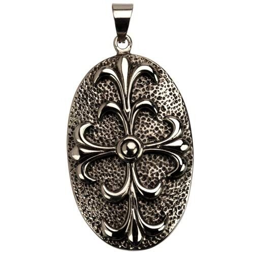 Ciondolo in acciaio inossidabile ovale, 70 cm