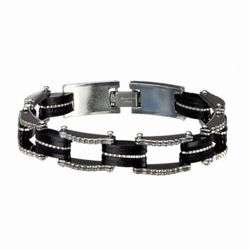 Bracelet en acier inoxydable avec caoutchouc 5 2