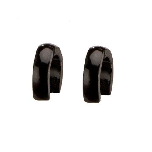 Edelstahlohrringe Creolen abgerundet, 10x2,5mm, Schwarz