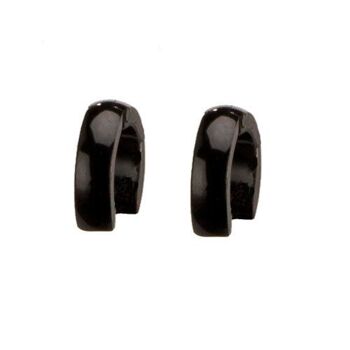 Boucles d'oreilles créoles en acier inoxydable arrondies, 10x2,5 mm, noir 1