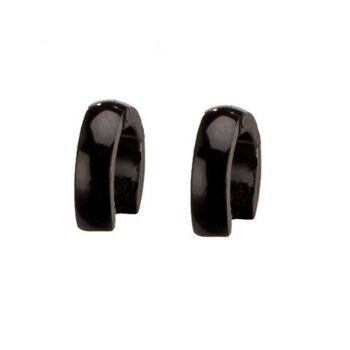 Boucles d'oreilles créoles en acier inoxydable arrondies, 10x2,5 mm, noir 2