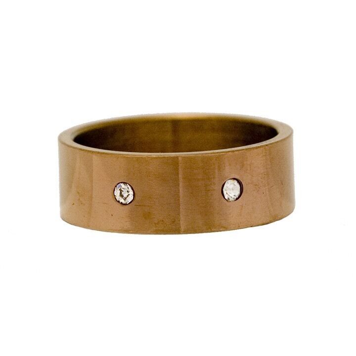 Anello in acciaio inossidabile bronzo con pietra