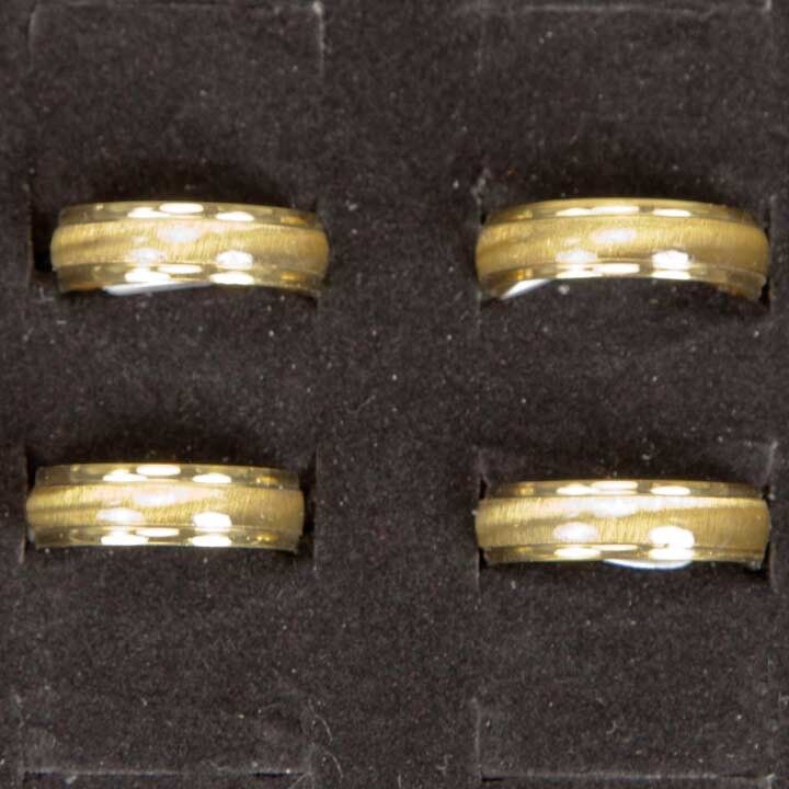 Stainless steel ring Cateye, gold