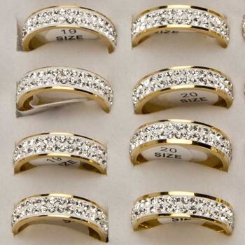 Buy wholesale Stainless steel ring Diamond, gold