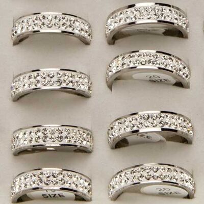 Anello in acciaio inossidabile Diamante, argento