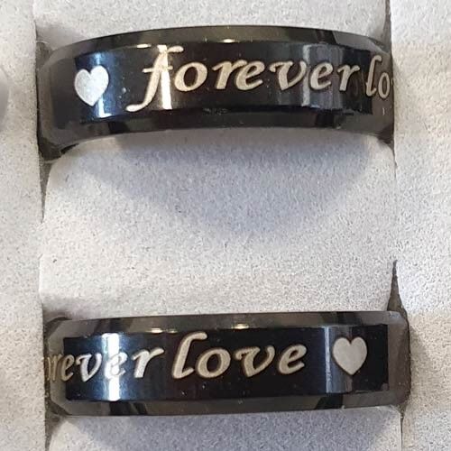 Anello in acciaio inossidabile Love, nero