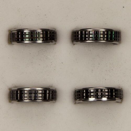 Edelstahlring mit drehbarem Außenring, Silber-Anthrazit