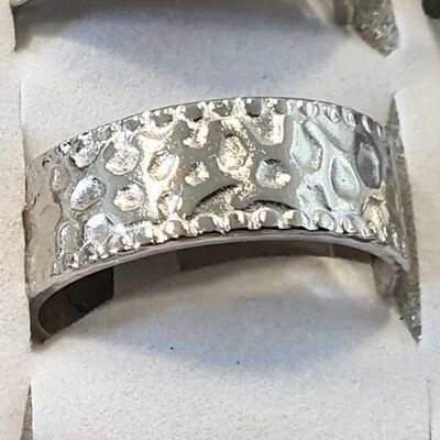 Anillo de acero inoxidable plata 2