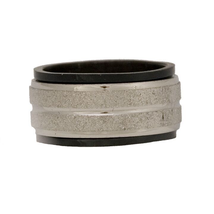 Anello in acciaio inossidabile Silver Sand Double
