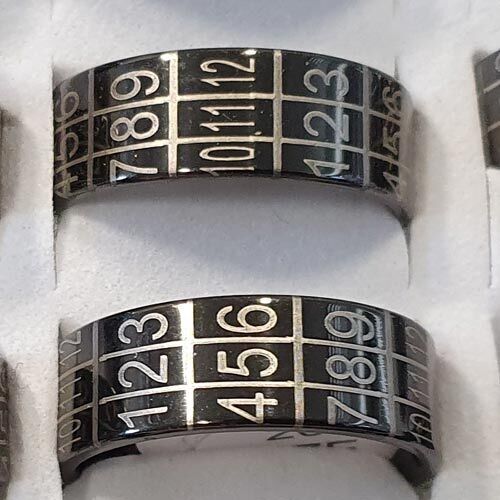 Numeri ad anello in acciaio inossidabile, neri