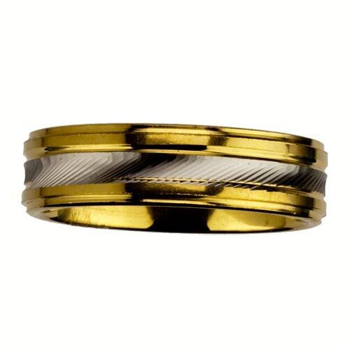 Anello in acciaio inossidabile, 6 mm, bicolore