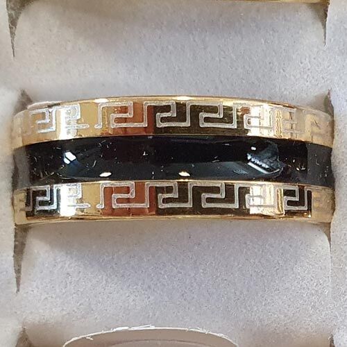 Buy wholesale Stainless steel 1 gold-black ring