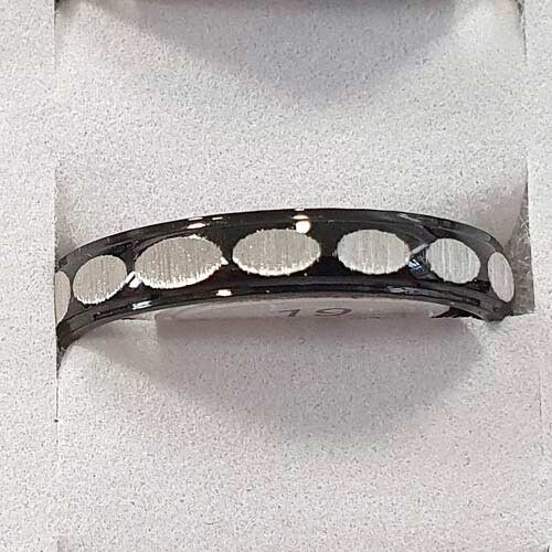 Stainless steel ring, black-silver 2