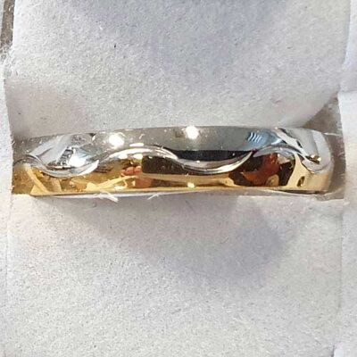 Edelstahlring, Silber-Gold 4