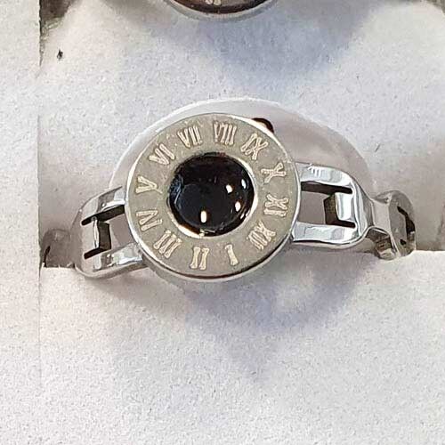 Anello in acciaio inossidabile, argento-nero 13