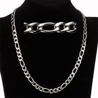 Figaro chain stainless steel, 7.5mm, 50cm