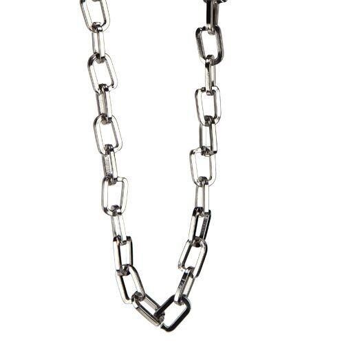 Cadena de ancla grande de acero inoxidable, plateada, 16x10mm, 60cm