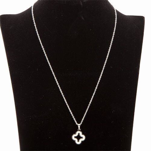 Halskette Edelstahl mit Anhänger Perlmutt, 45cm 3