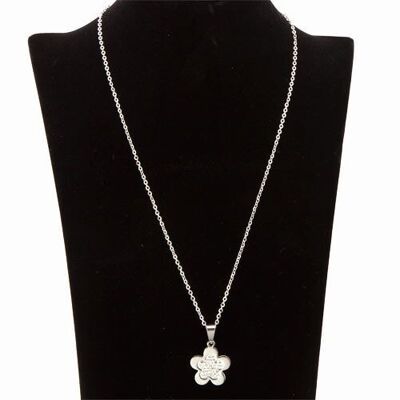 Collar de acero inoxidable, colgante con piedras, 48cm 1