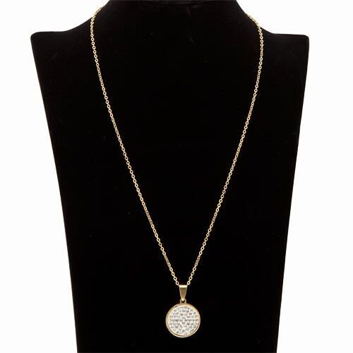 gold stones, with 1 stainless 48cm, pendant Necklace steel, wholesale Buy