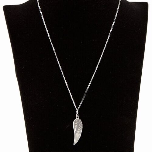 Necklace with pendant, stainless steel, wings