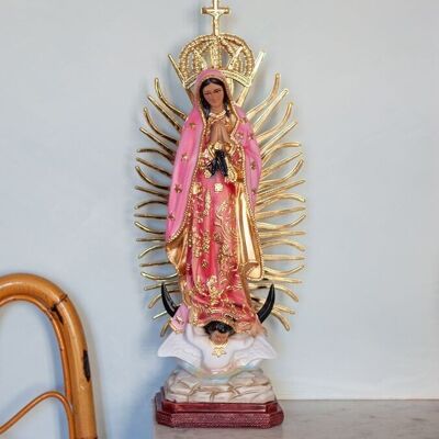 Estatua Virgen Guadalupe 50cm - Rosa