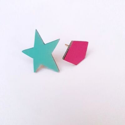 PICCOLE BORCHIE ASIMMETRICHE ROCK STAR colore fucsia/paradiso