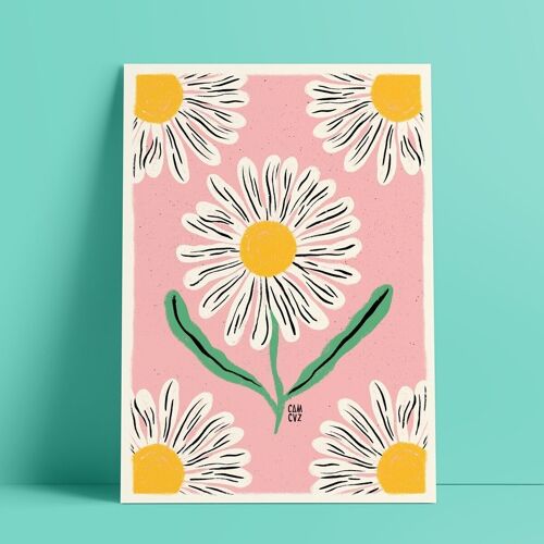 Affiche "Marguerite" | fleurs, couleurs pastels, douceur