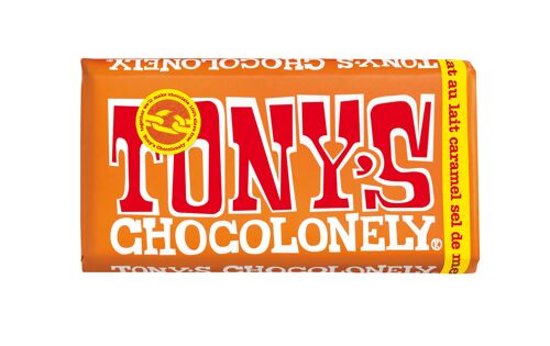 Tony'S Chocolonely - Chocolat au lait belge aux éclats de caramel et sel de mer 180