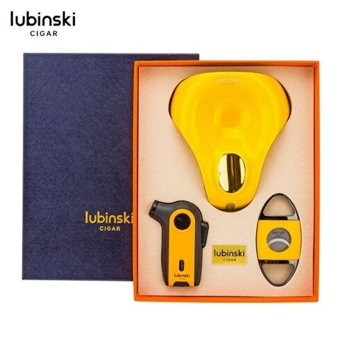 Lubinski Set Lighter Ashtray Cutter YJA-80018