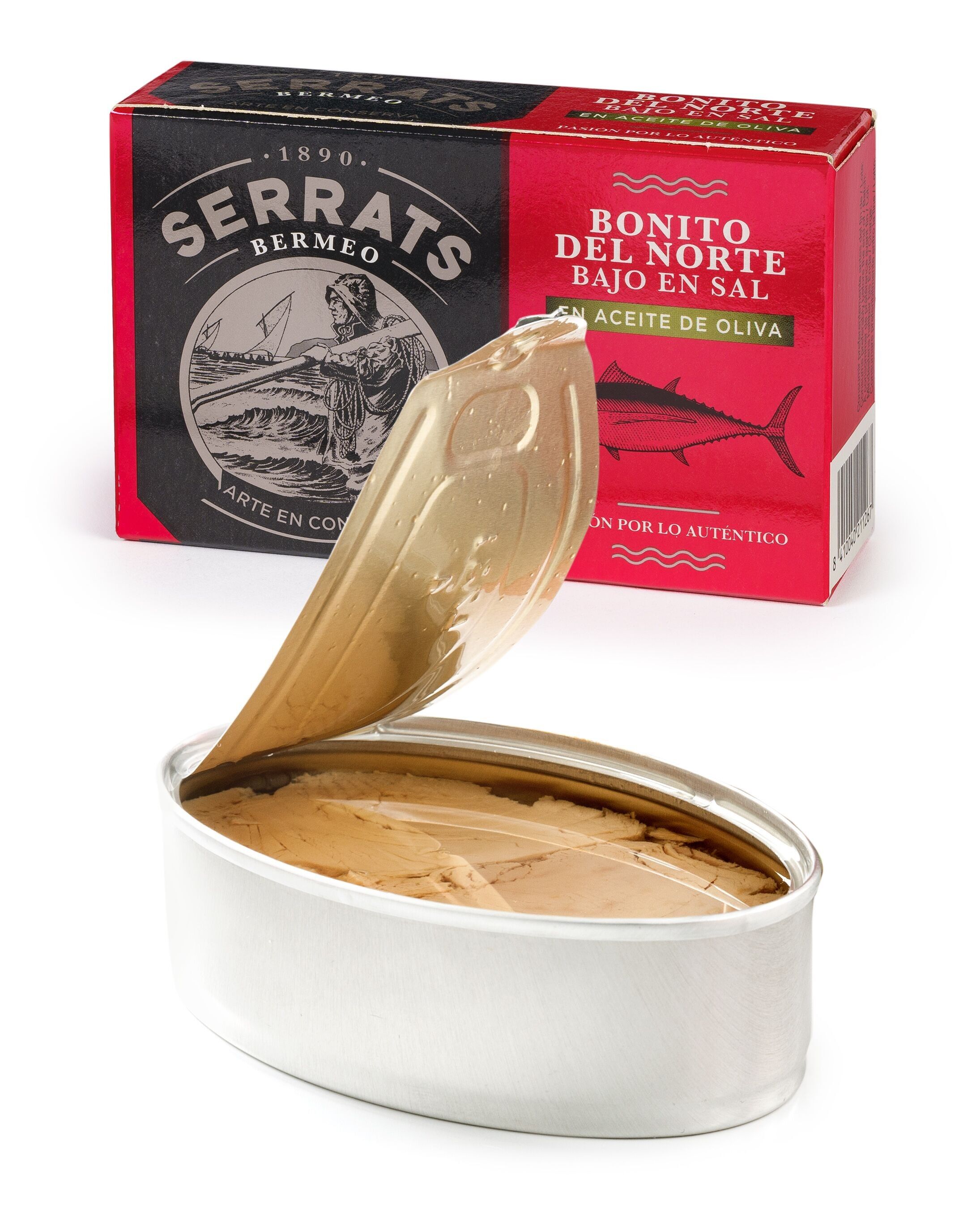 Tonno bianco in olio d'oliva A BASSO CONTENUTO DI SALE - Lattina 112g - Conservas Serrats