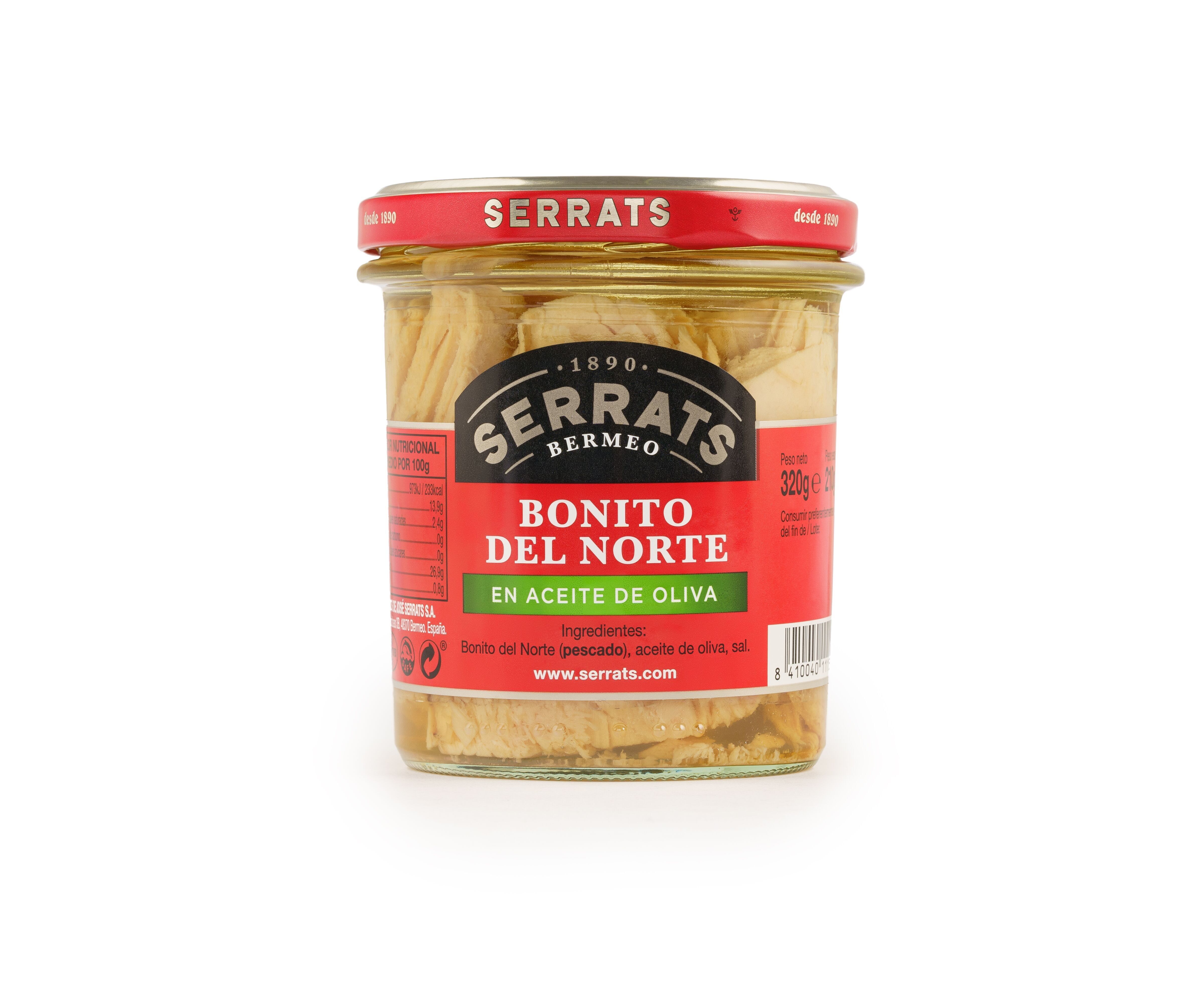 Tonno del Nord in olio d'oliva - vasetto da 320g - Conservas Serrats