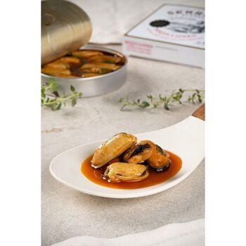 Moules marinées EXTRA-LARGES - 6/8 pièces - Boîte 110g - Conservas Serrats 5