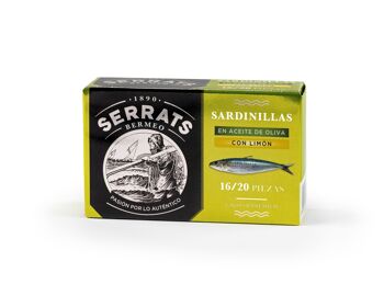 Sardines à l'huile d'olive au citron - 16/20 pièces - Boîte 115g - Conservas Serrats 2