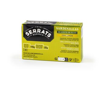 Sardines à l'huile d'olive au citron - 16/20 pièces - Boîte 115g - Conservas Serrats 3