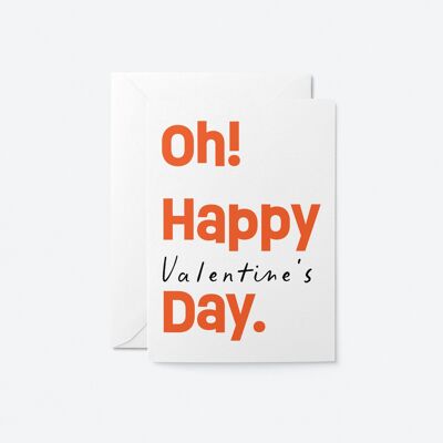 ¡Oh! Feliz día de San Valentín - Tarjeta de felicitación