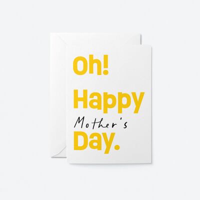 ¡Oh! Feliz Día de la Madre - Tarjeta de felicitación