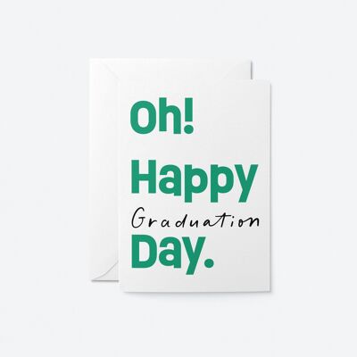 ¡Oh! Feliz día de graduación - Tarjeta de felicitación