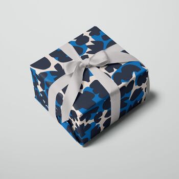 Feuille d'emballage cadeau fleurs sauvages | Papier d'emballage | Bleu 2