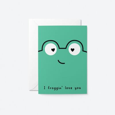 Je t'aime grenouille - Amour Carte de vœux