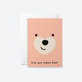 Je t'aime maman ours - Carte de vœux pour la fête des mères 1
