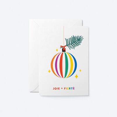 Cartde voeux double Joyeux Noël avec enveloppe kraft- Papeterie