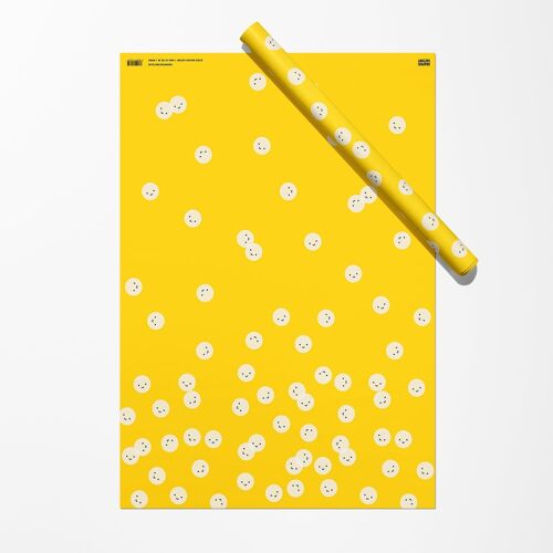 Smiles Gift Wrap Sheet | Wrapping Paper | Yellow Craft Paper