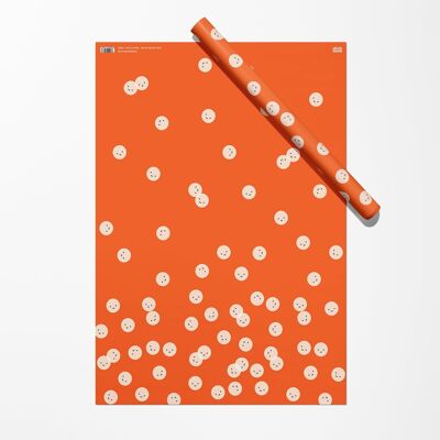 Hoja de papel de regalo de sonrisas | Papel de regalo | Papel artesanal | Rojo